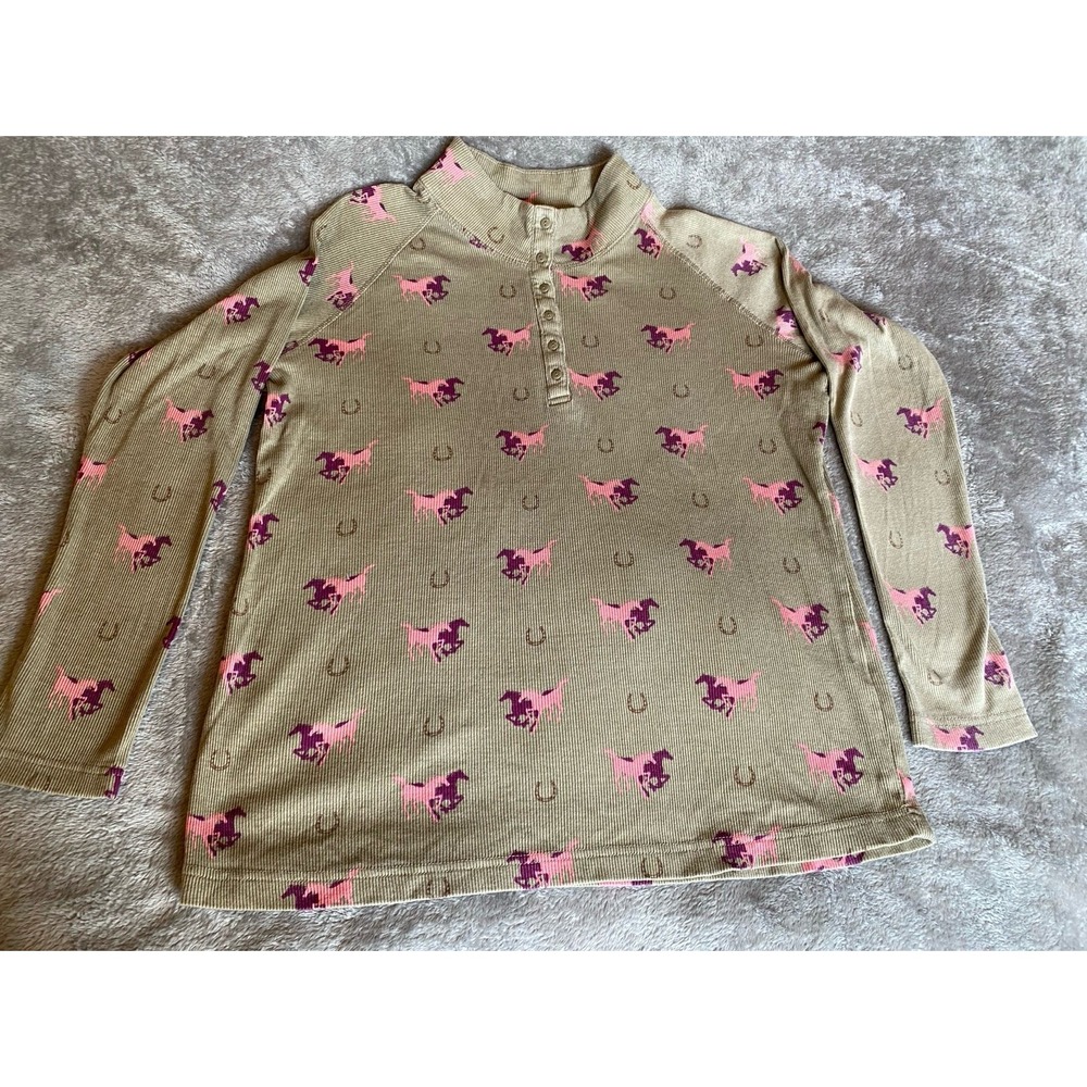 Bit & Bridle Button Womens All Over Print Horses Equestrian Outerwear XL s11